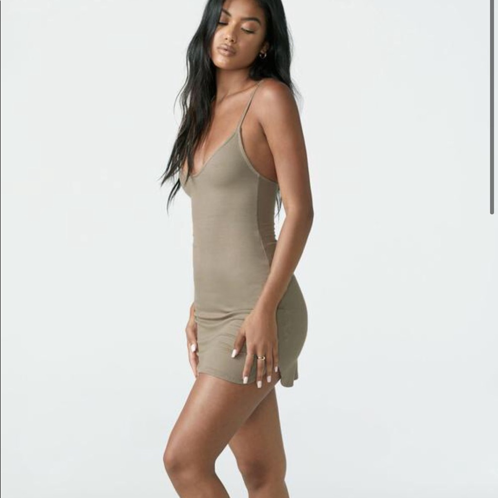 Joah Brown Slip Dress / XS Taupe